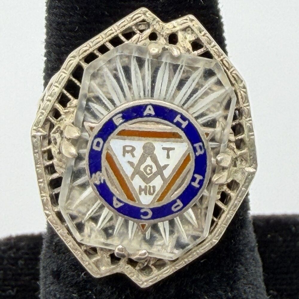 925 Sterling Silver Masonic Order of the Eastern Star Ring Size 7.5 Vintage